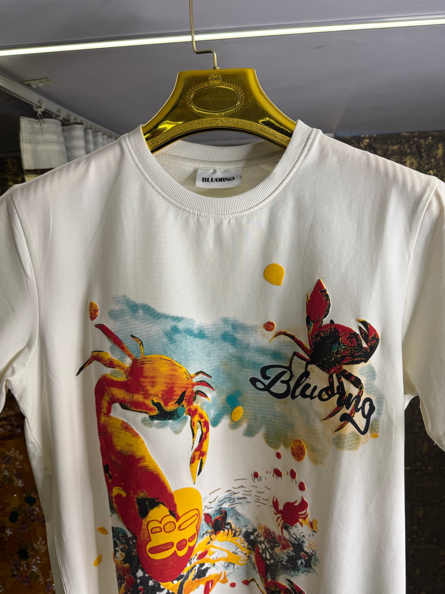 Deep Sea" 3D Textured Graphic Tee - Off-White Premium Cotton T-Shirt