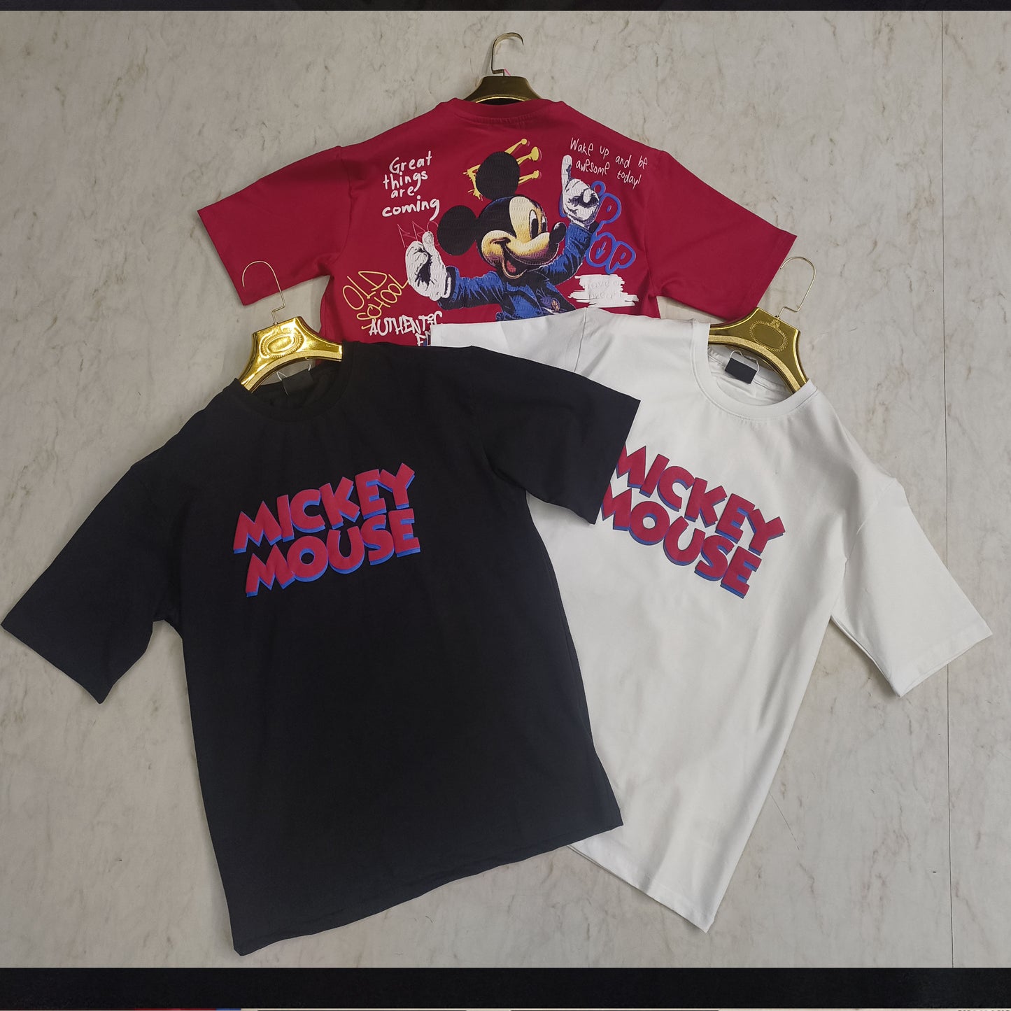 Premium Quality Mickey Mouse Graphic and puff printed- Cotton T-Shirt for Men