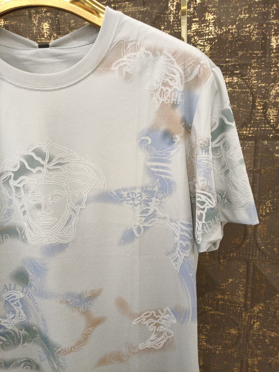 Men’s Medusa PRINTED TEXTURE Watercolor Tie-Dye Graphic T-Shirt