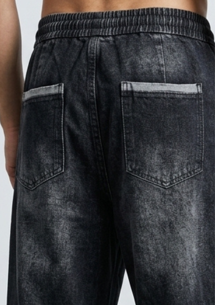 Urban Style Side Stripes Baggy Denim Joggers