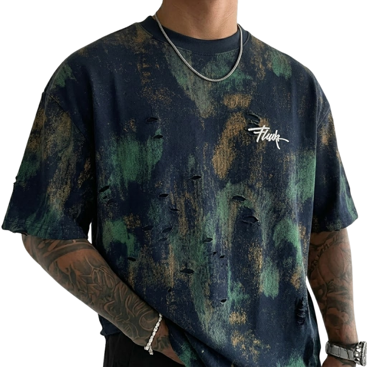 Rugged Print Round Neck T-Shirt
