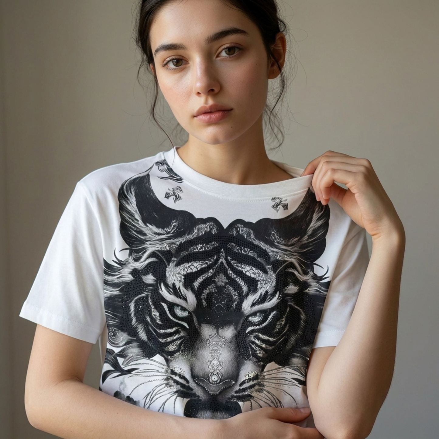 Men’s Premium Tiger Face Graphic T-Shirt | Soft Cotton Blend ARTICLE NO-96692