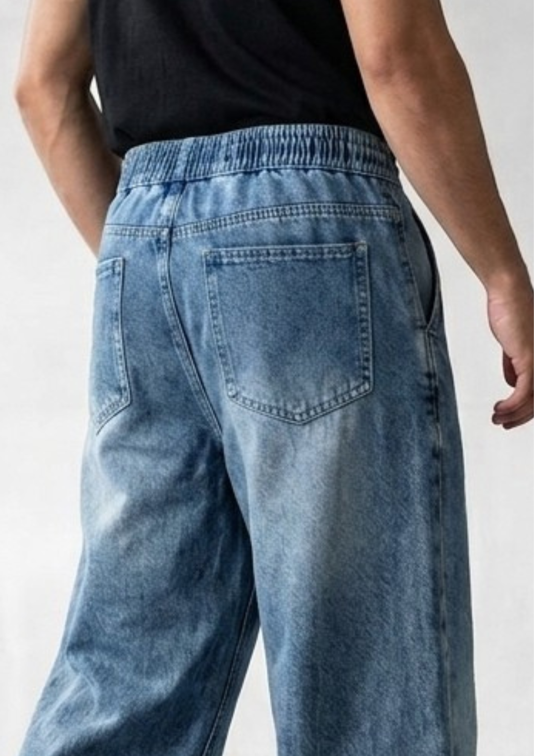 Relaxed Fit Denim with Unique Drawstring