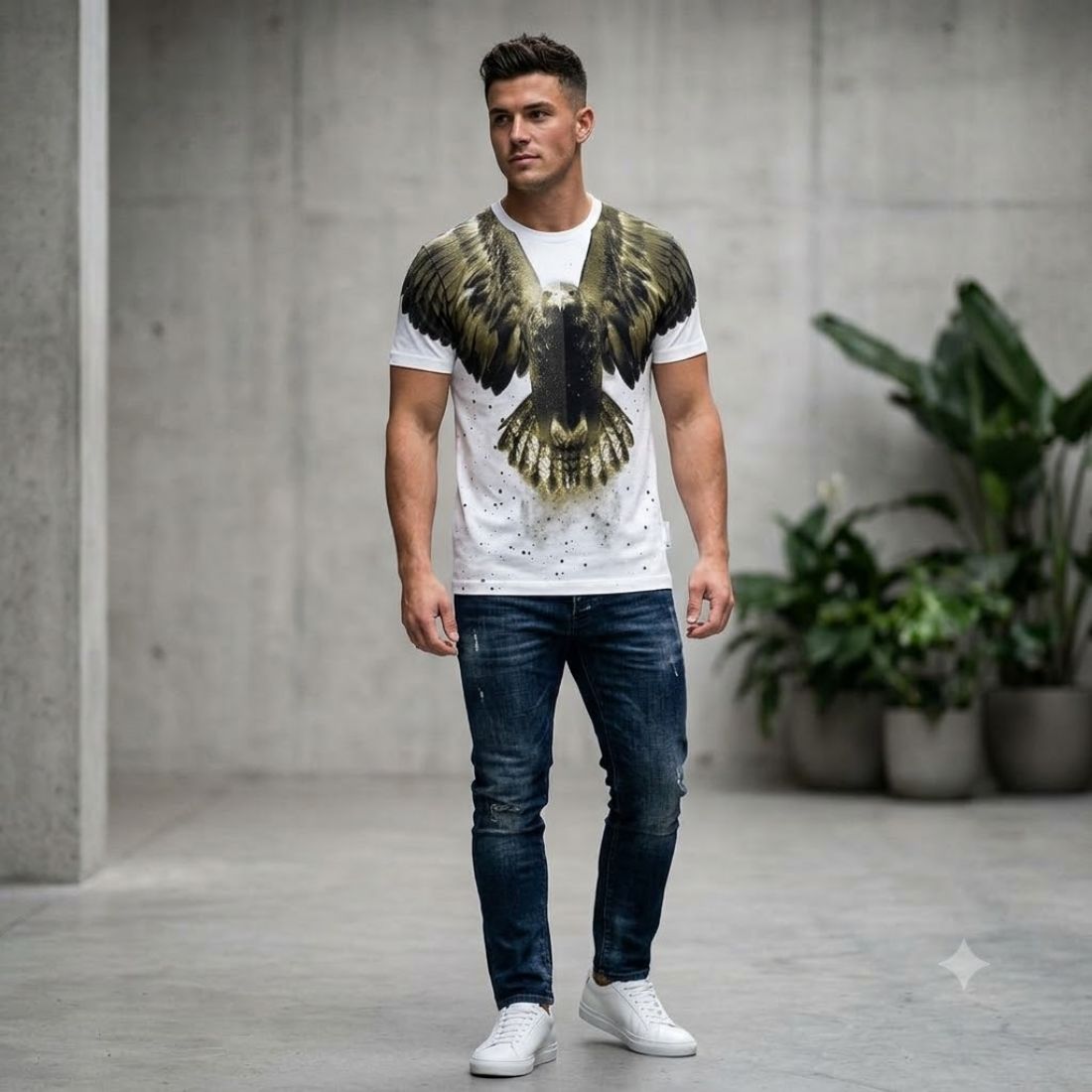 Eagle Graphic Oversized T-Shirt for Men | Premium Cotton Streetwear – Mahir Lavin