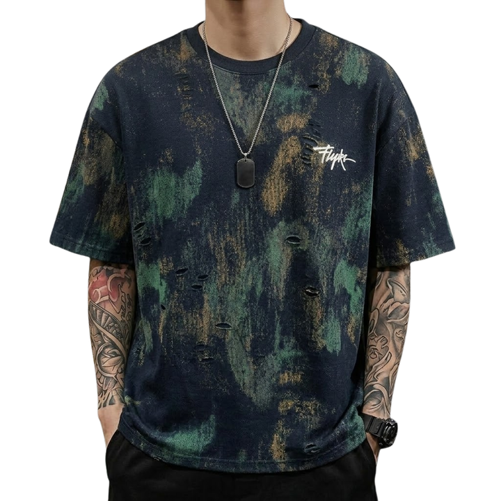 Rugged Print Round Neck T-Shirt