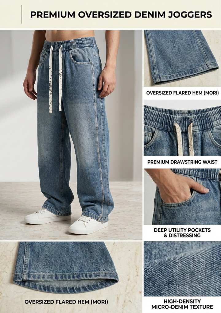 Relaxed Fit Denim with Unique Drawstring
