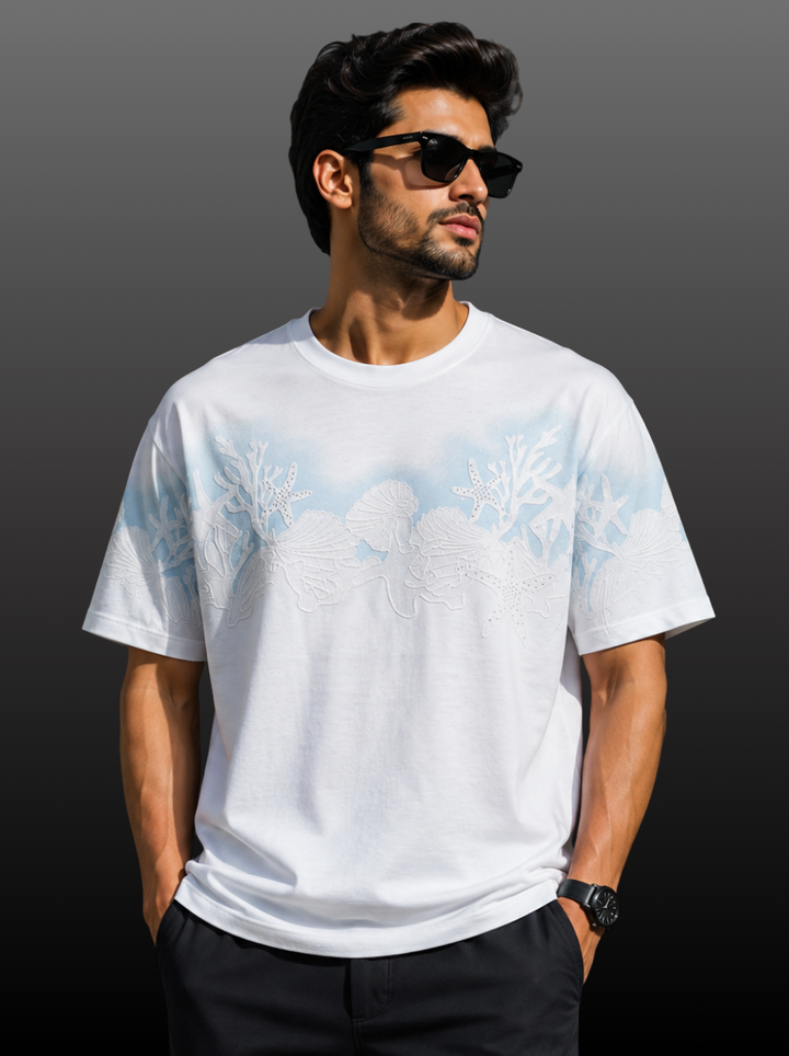 Coral &amp; Starfish Graphic  T-Shirt