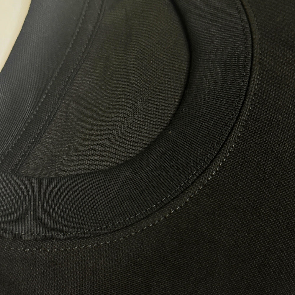 1224_Black Premium 100% Cotton Printed Round Neck T-Shirt For Men
