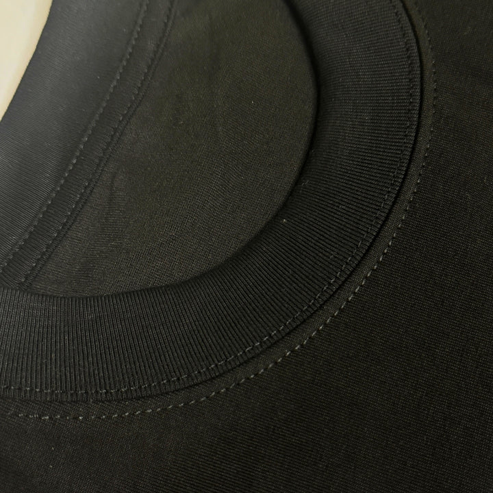1224_Black Premium 100% Cotton Printed Round Neck T-Shirt For Men