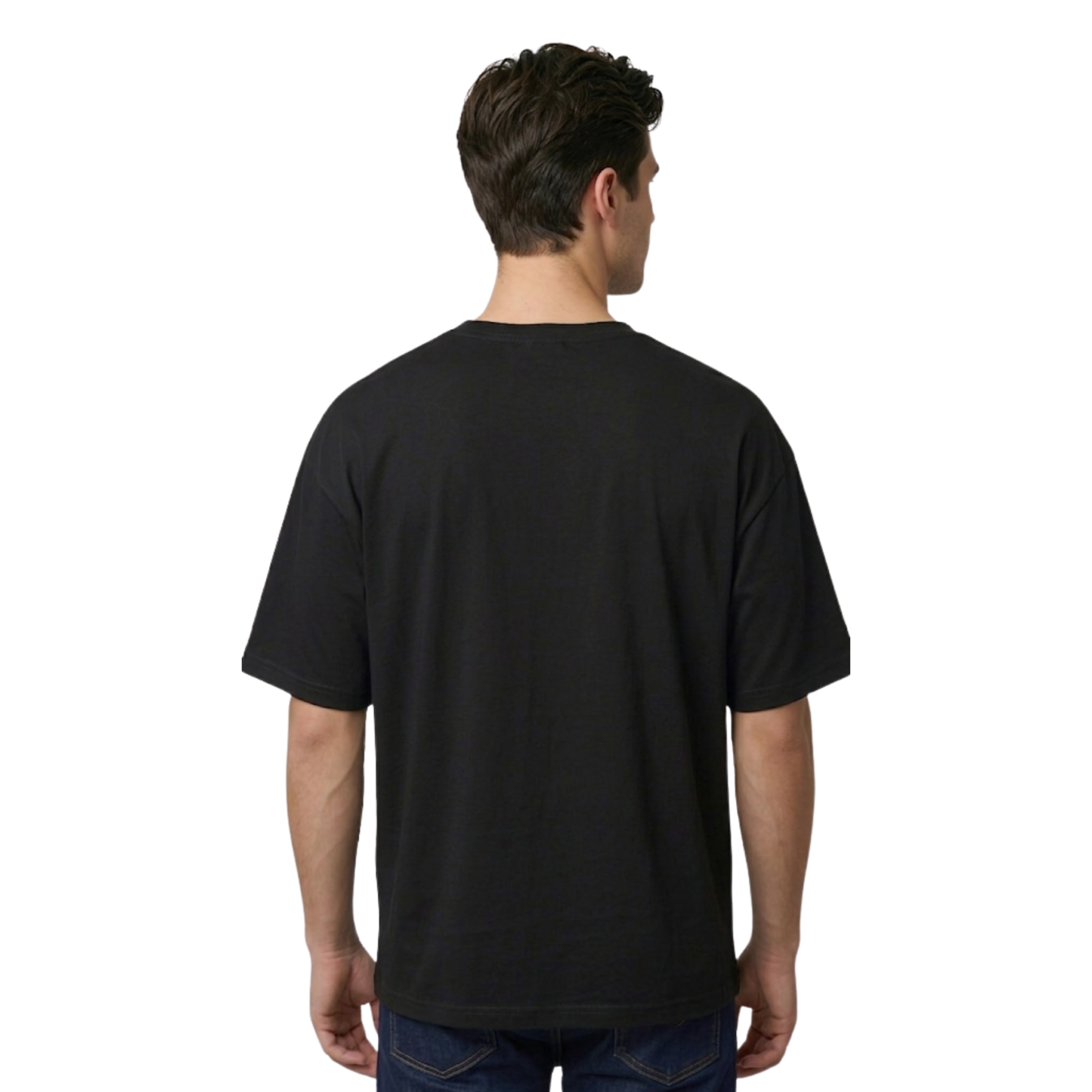 Rhinestone Graphic Cotton T-Shirt, Brown, Round Neck, Cartoon Print, Oversized Fit, Unisex