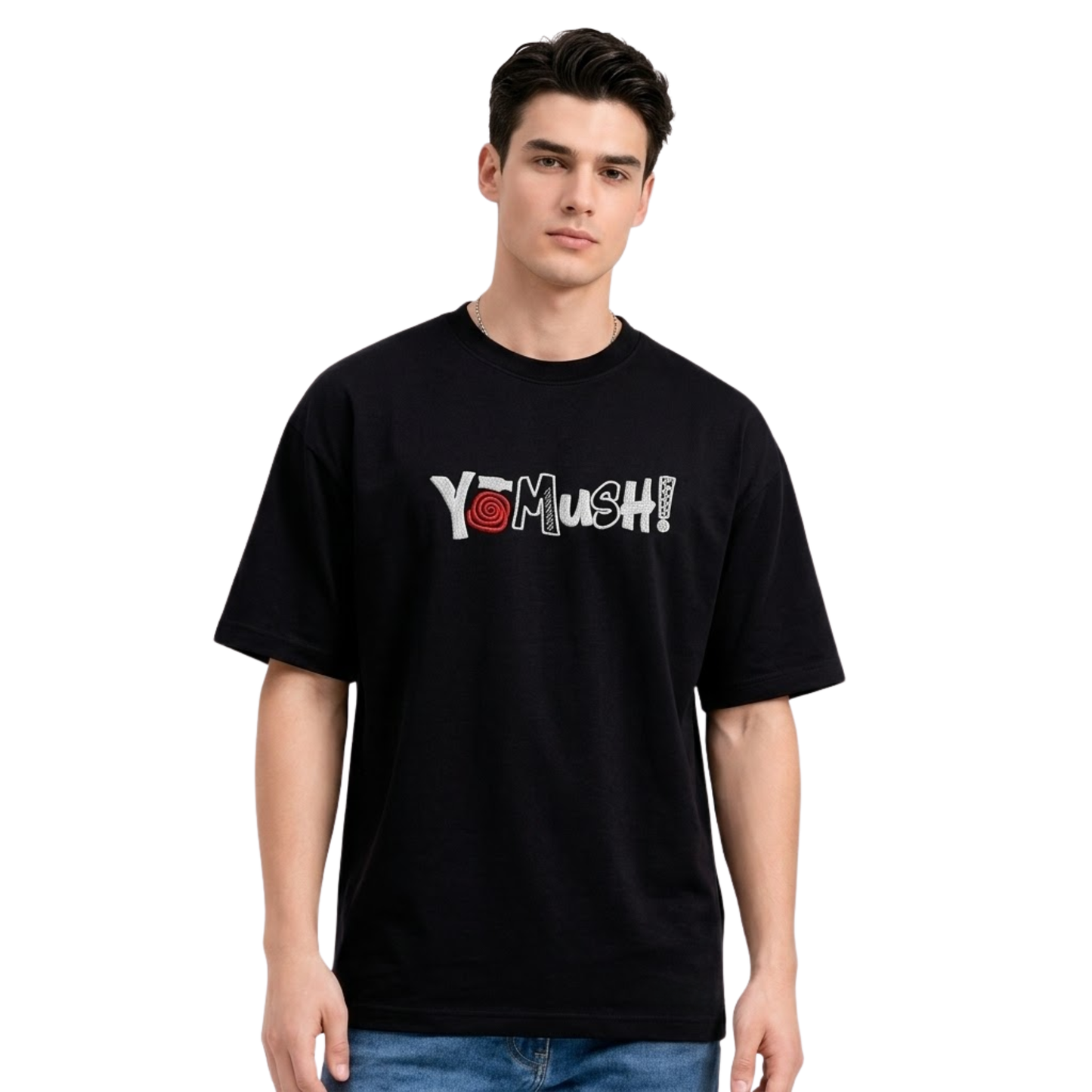 Men SpongeBob SquarePants Graphic Printed Round Neck Cotton Oversized T-shirt Heavyweight Streetwear Tee