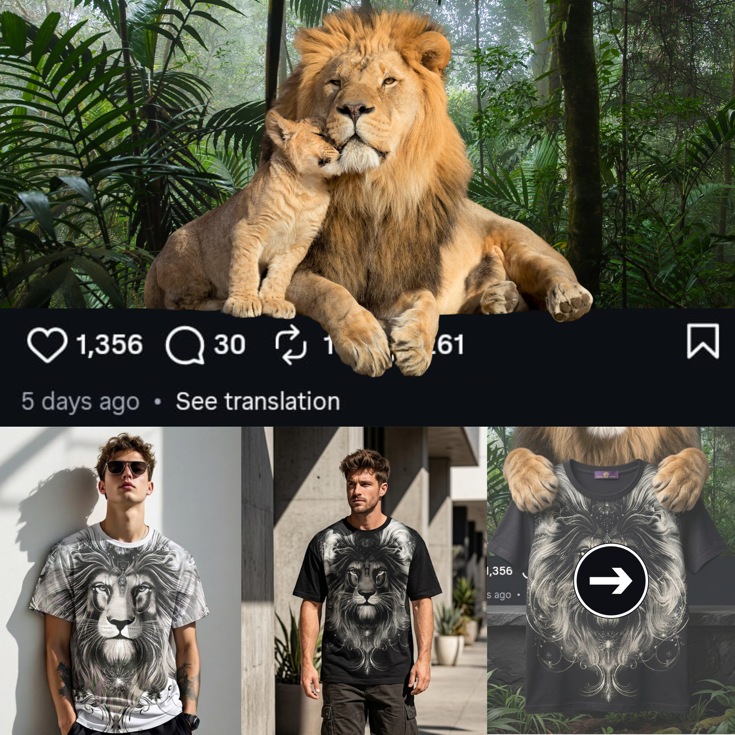 Men’s Premium Tiger Face Graphic T-Shirt | Soft Cotton Blend ARTICLE NO-96692