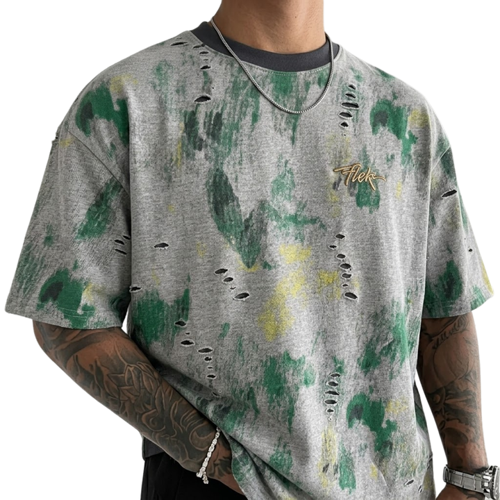Rugged Print Round Neck T-Shirt