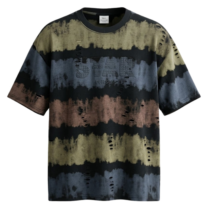 Rugged Look Multi-Stripe Print T-Shirt