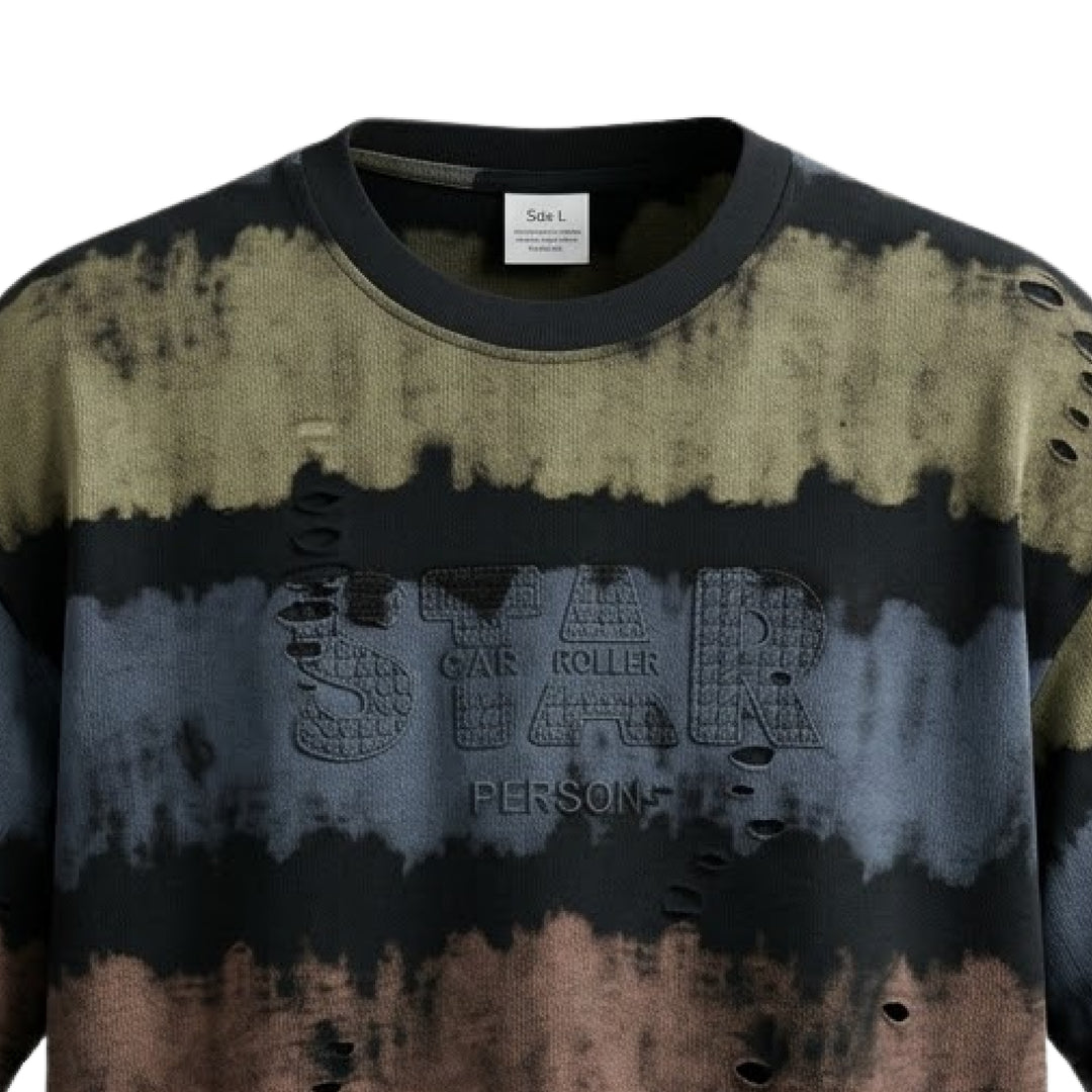 Rugged Look Multi-Stripe Print T-Shirt