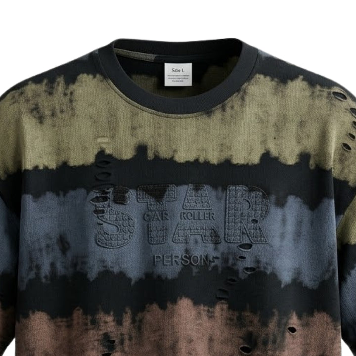 Rugged Look Multi-Stripe Print T-Shirt