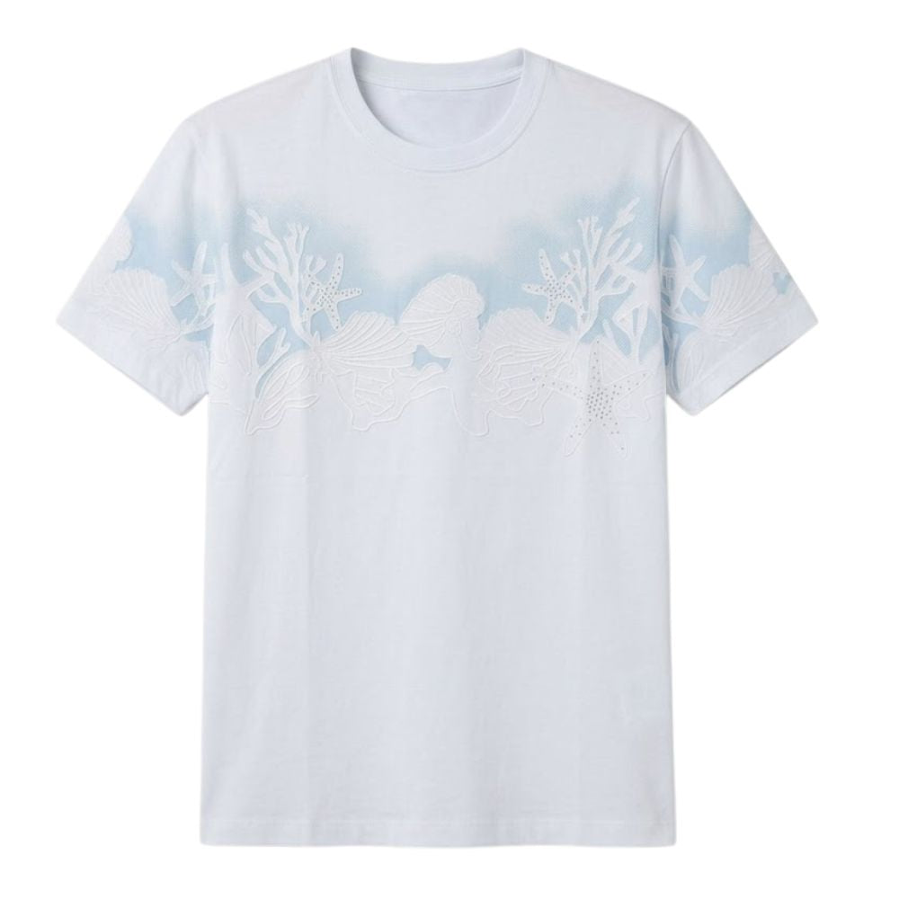 Deep Sea Dream Crewneck – White/Ice Blue T-Shirt__A2480
