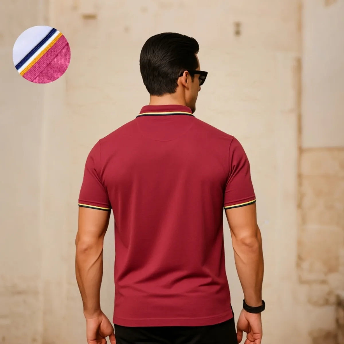 Pink Premium 100% Cotton Polo T-shirt For Men's