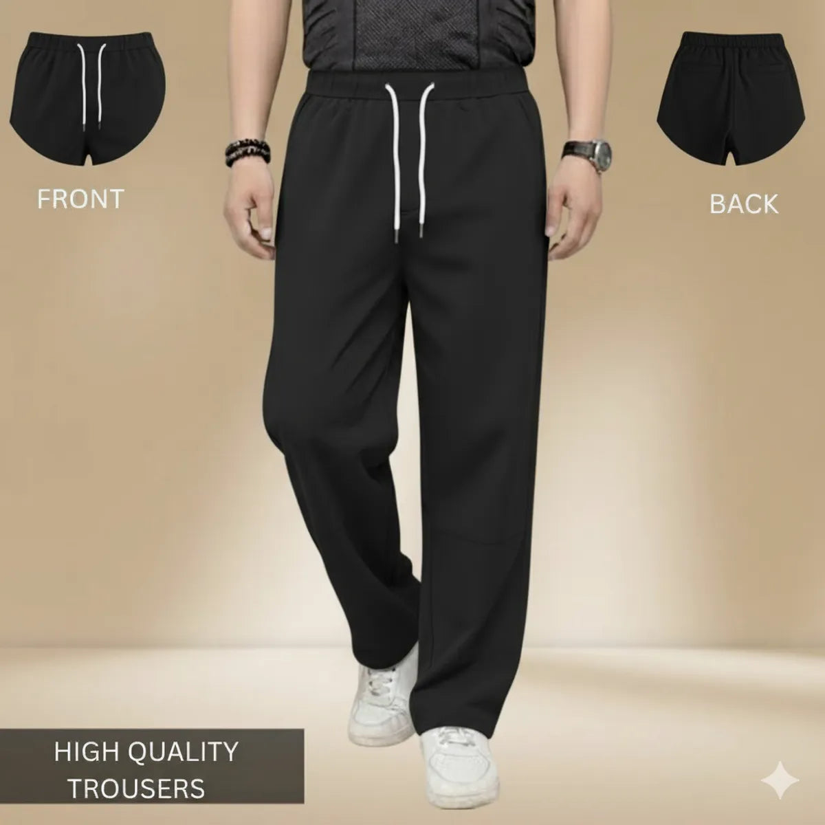 Brown Premium Relax Fit High-Quality Trousers – Ultra-Comfort Stretch Fabric For Men's
