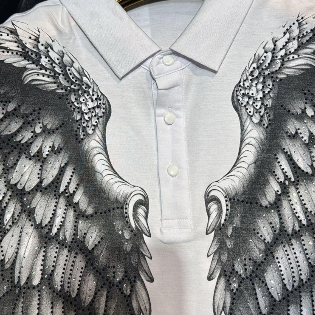 Angel Wings Printed Polo T-Shirt Graphic Polo T-Shirt