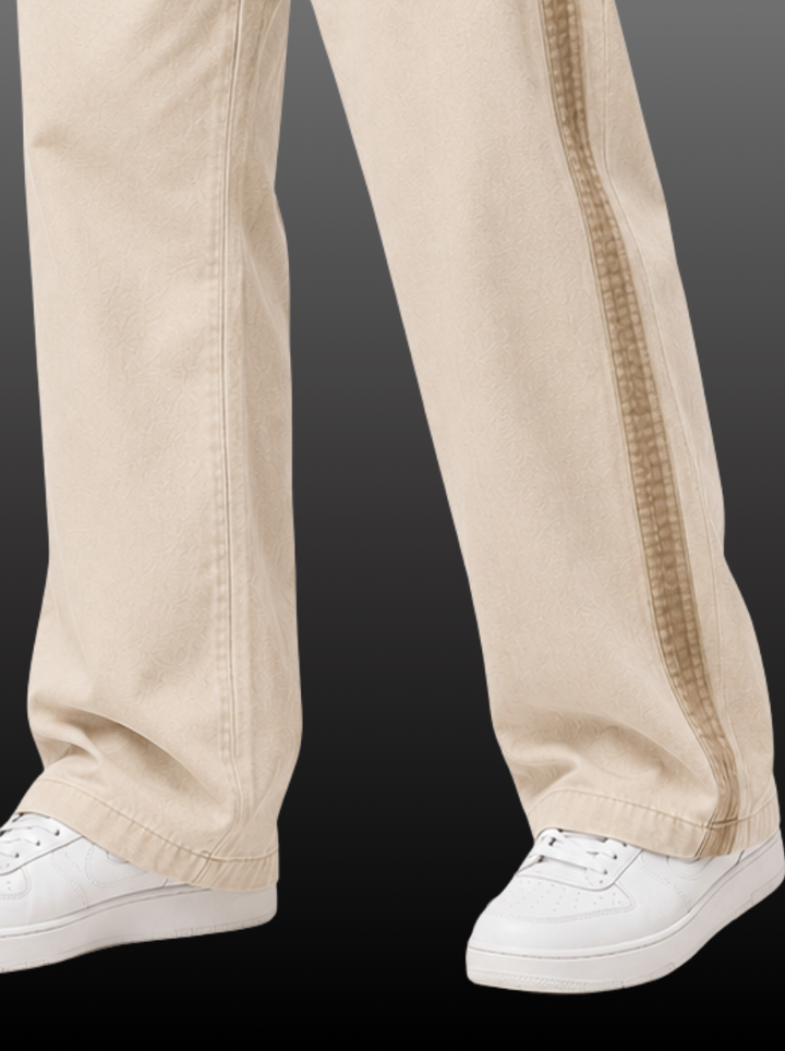  Denim Joggers with Side-Stripe