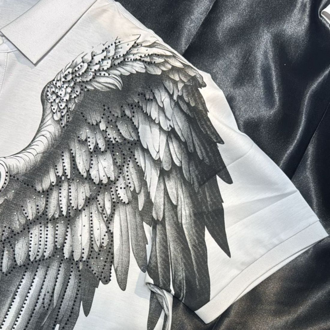 Angel Wings Printed Polo T-Shirt Graphic Polo T-Shirt