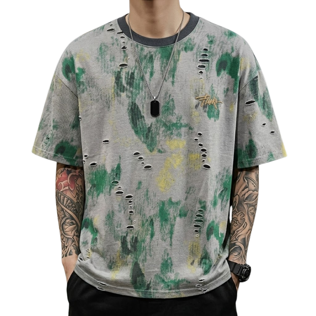 Rugged Print Round Neck T-Shirt