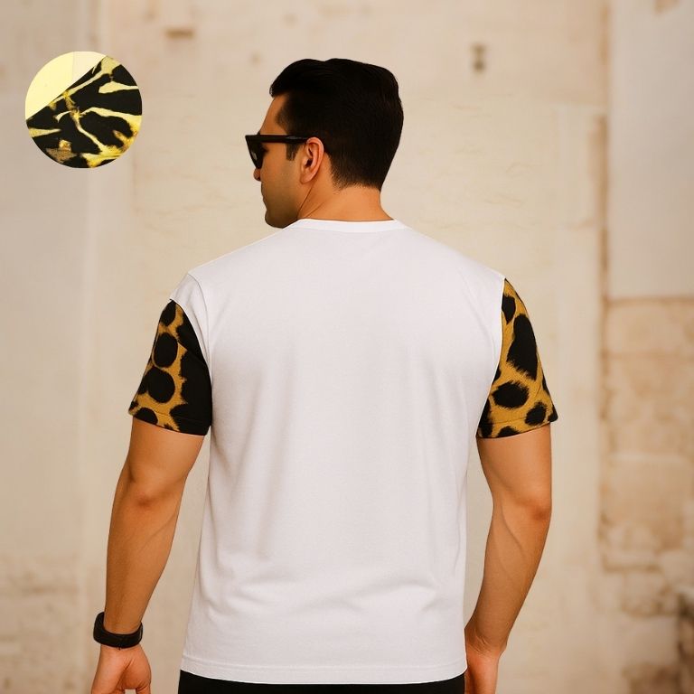 Men’s Premium Leopard Rhinestone Graphic Animal Print Cotton T-Shirt – Regular Fit