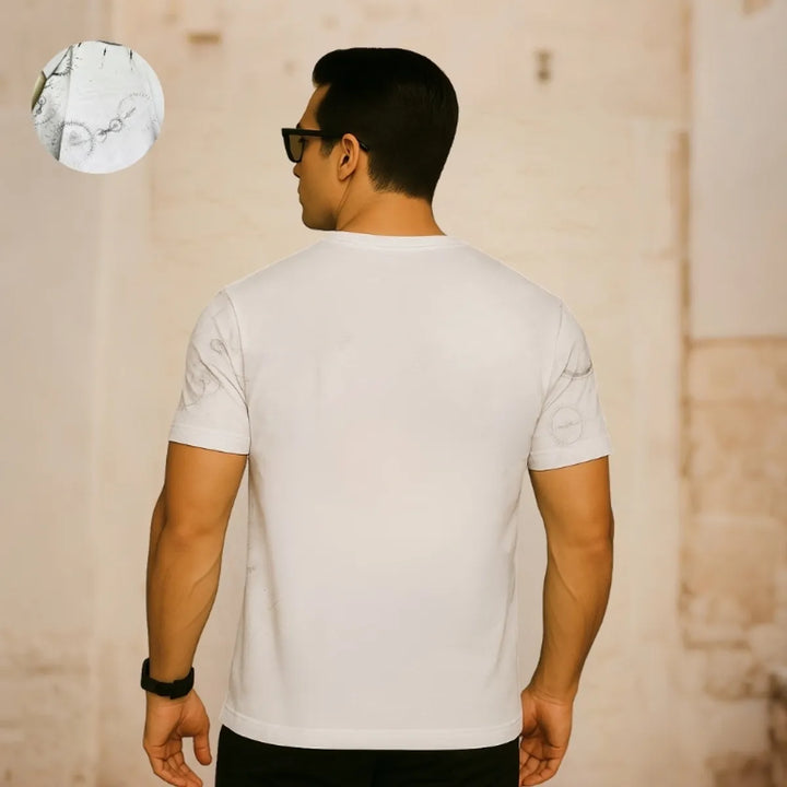 White Premium Animal Srioski T-Shirt