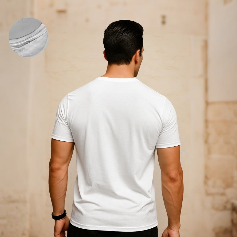 Premium 100% Cotton Men’s Premium Angel Wing Rhinestone Graphic White Cotton T-Shirt – Regular Fit