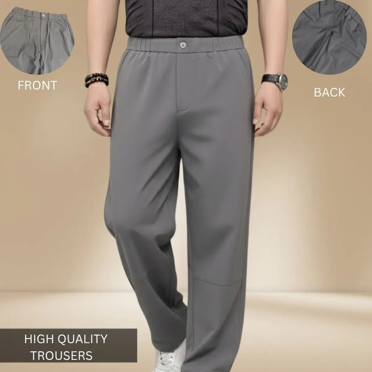 Premium Relax Fit High-Quality Trousers – Ultra-Comfort Stretch Fabric For Men's