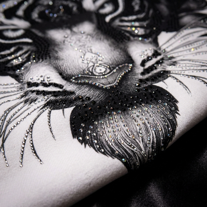 Oversized Tiger Print Swarovski Embellished T-Shirt