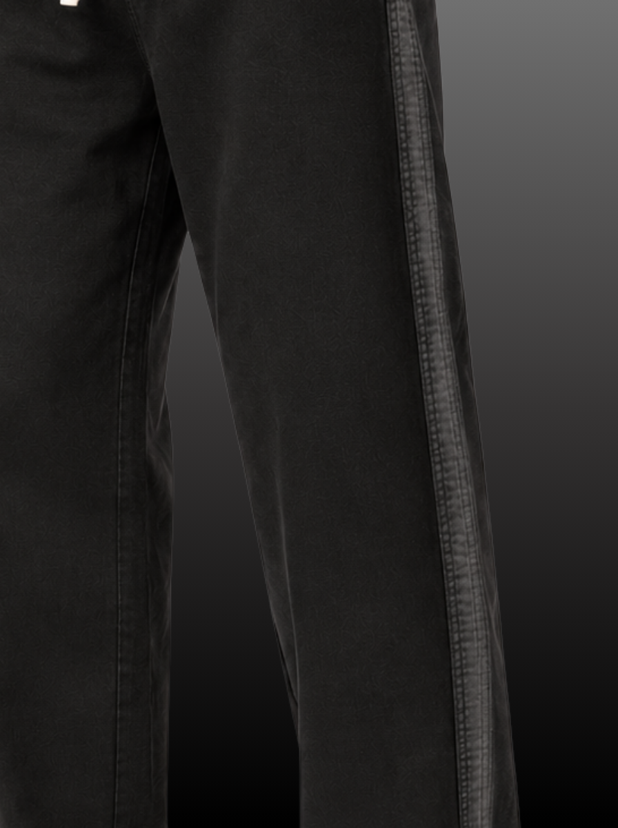  Denim Joggers with Side-Stripe