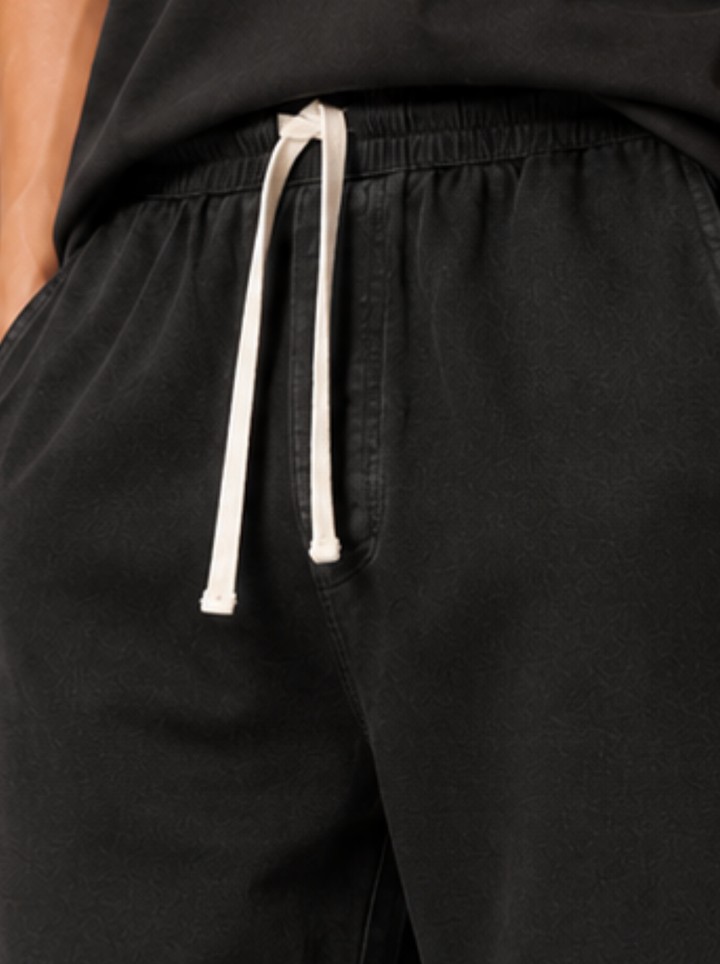  Denim Joggers with Side-Stripe