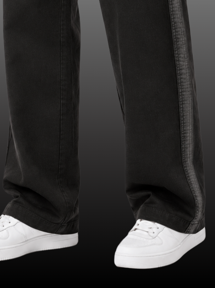  Denim Joggers with Side-Stripe