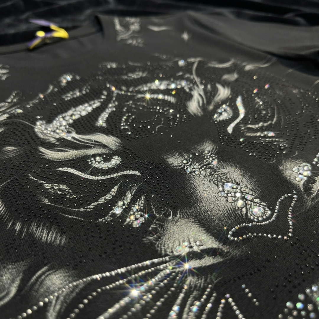 Oversized Tiger Print Swarovski Embellished T-Shirt