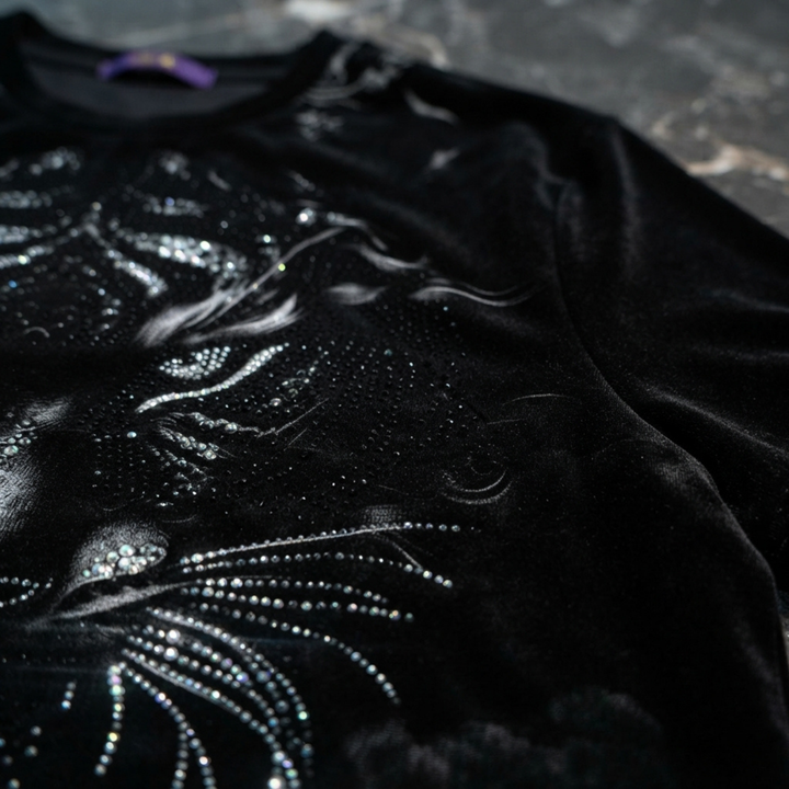 Oversized Tiger Print Swarovski Embellished T-Shirt