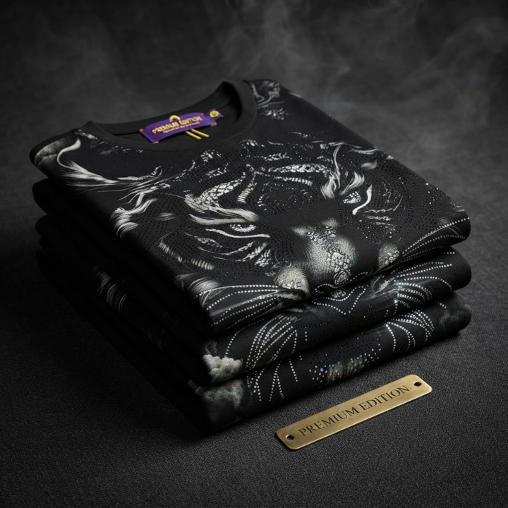 Oversized Tiger Print Swarovski Embellished T-Shirt