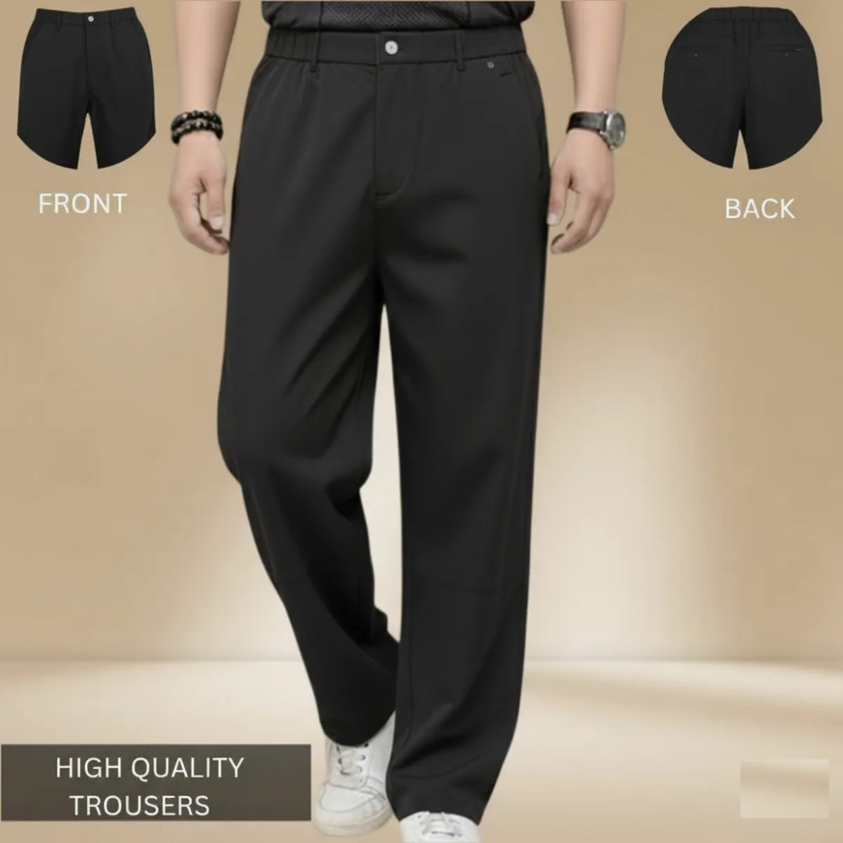Premium Relax Fit High-Quality Trousers – Ultra-Comfort Stretch Fabric For Men's