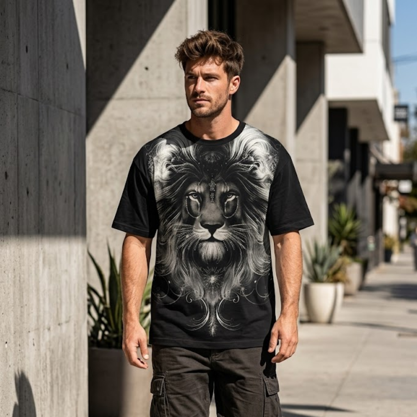 Men’s Premium Tiger Face Graphic T-Shirt | Soft Cotton Blend ARTICLE NO-96692