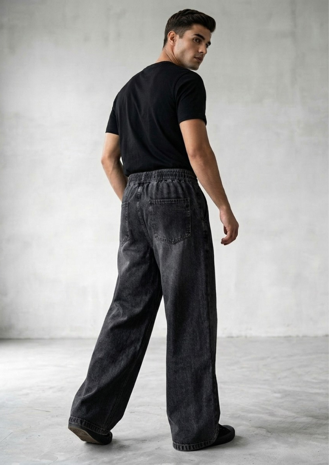 Relaxed Fit Denim with Unique Drawstring