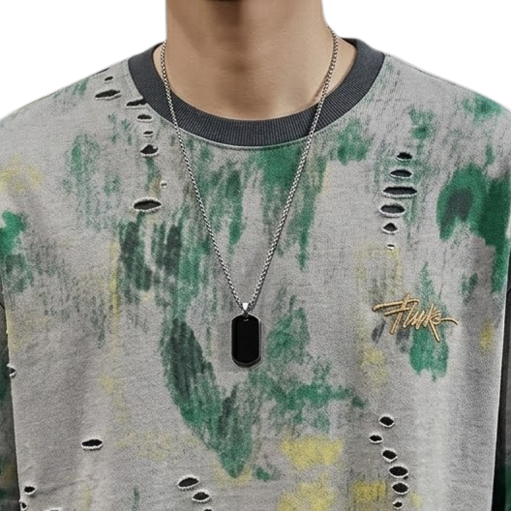 Rugged Print Round Neck T-Shirt