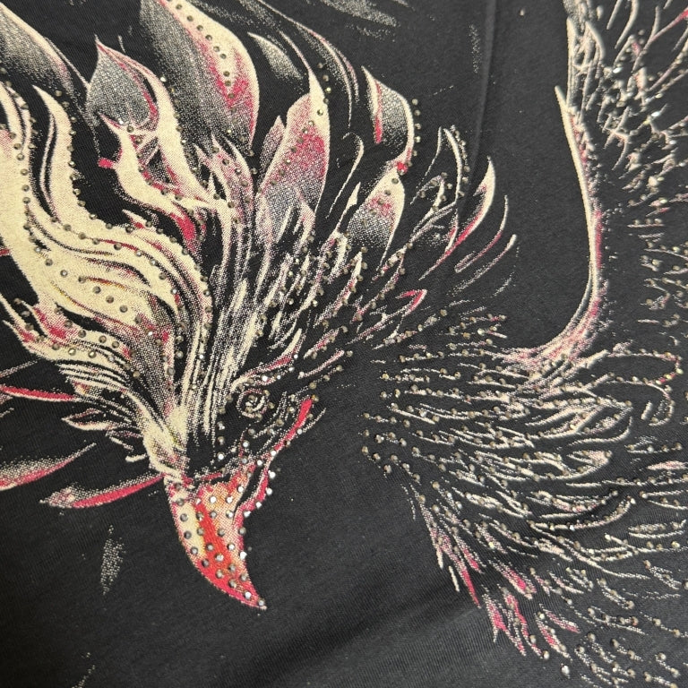 Black Premium 100% Cotton Animal Siroski T-Shirt For Men