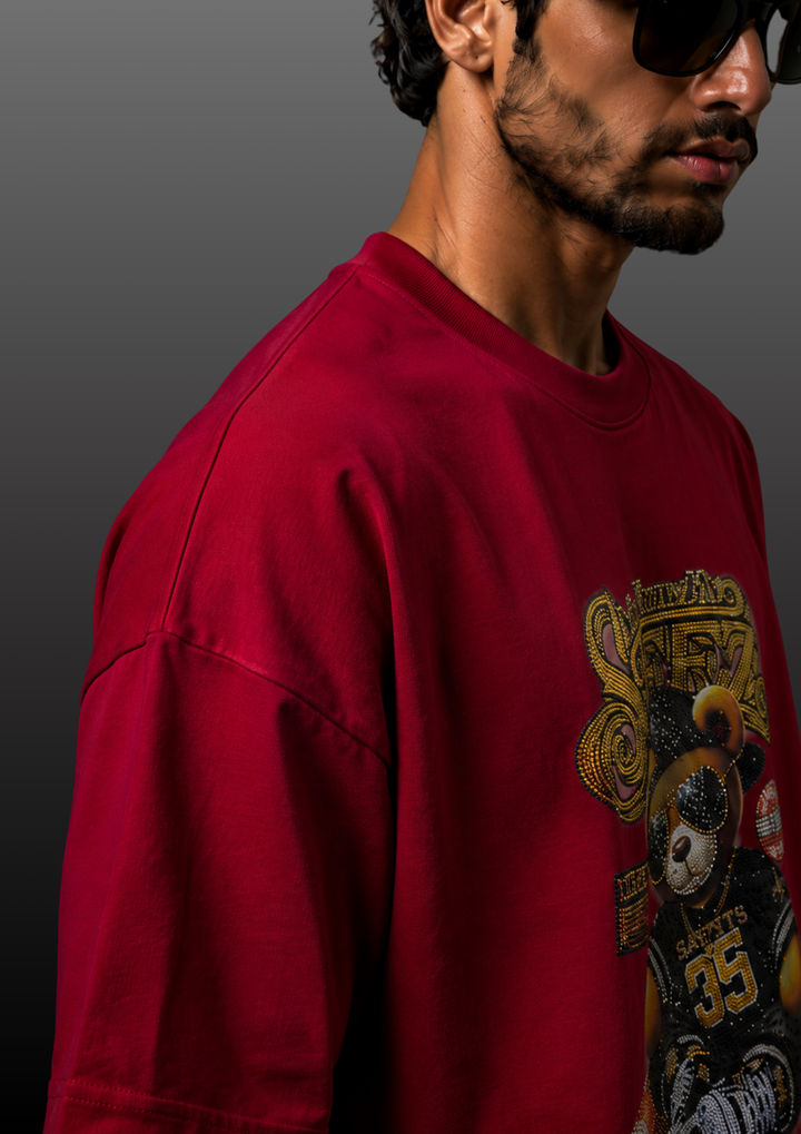 Football Bear Swarovski Embellished T-Shirt