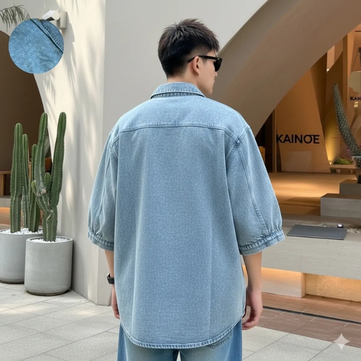 Cream Color Premium 100% Textured  Letter Embroidery Shirt For Men's