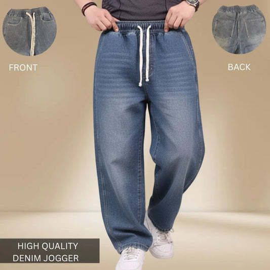 Blue High-Quality Denim Jogger Pants – Comfortable, Stylish & Durable For Men's