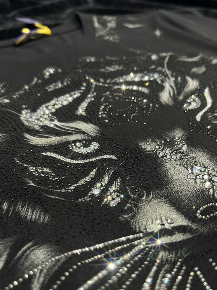 Oversized Tiger Print Swarovski Embellished T-Shirt