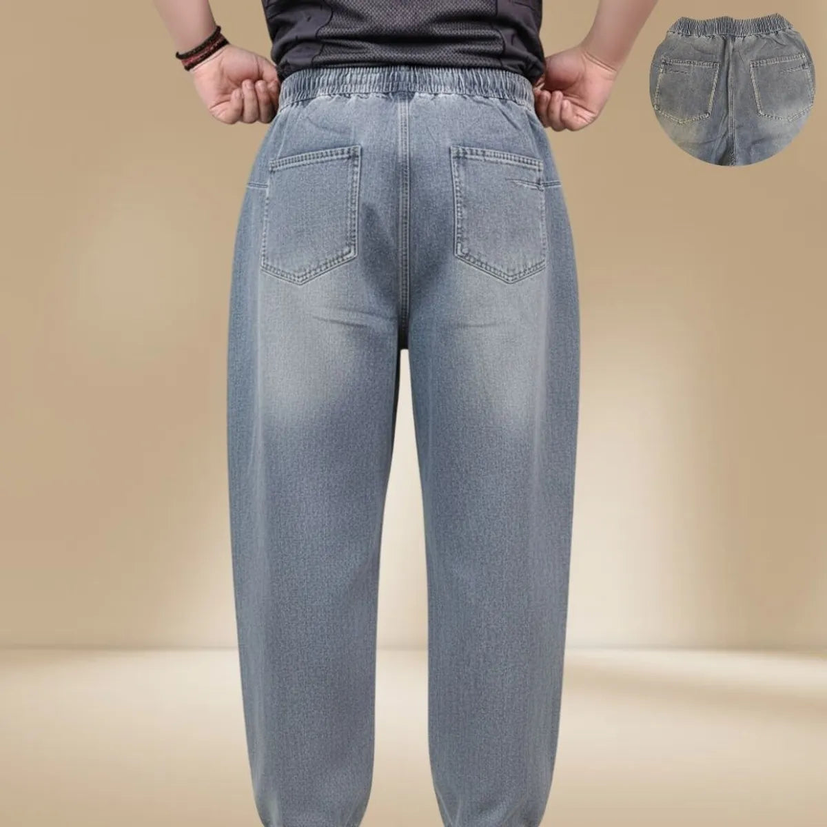 Blue High-Quality Denim Jogger Pants – Comfortable, Stylish & Durable For Men's