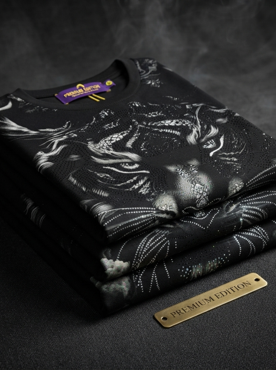 Oversized Tiger Print Swarovski Embellished T-Shirt