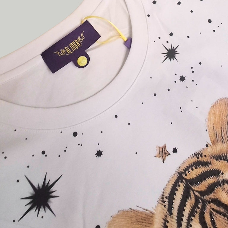 Premium 100% Cotton Premium White Tiger Family Print Cotton T-Shirt for Me Siroski T-Shirt For Men